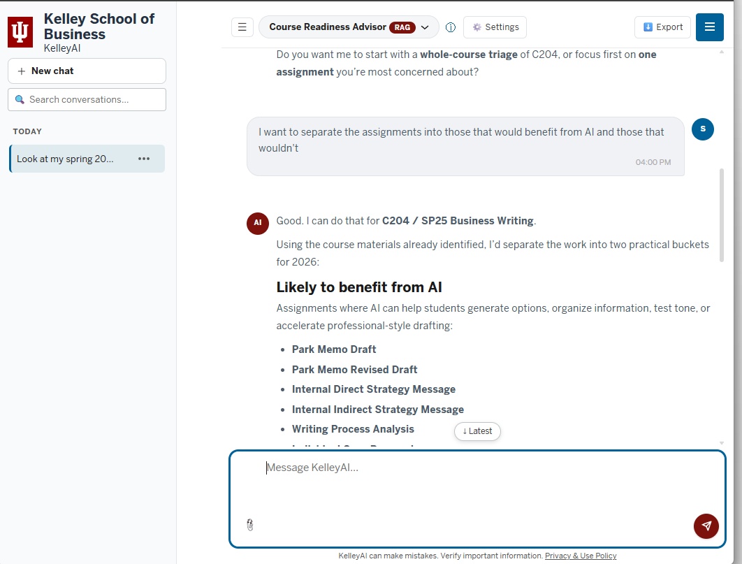 Course Readiness Advisor project